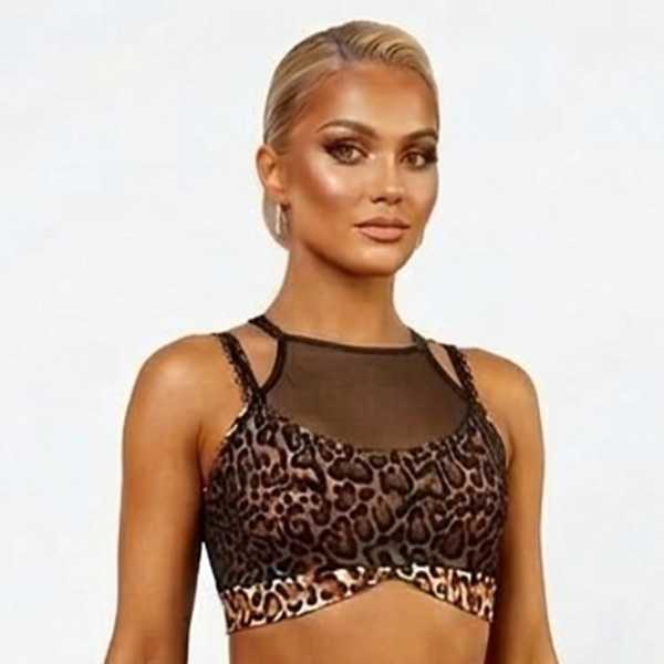 Top bretel microtul animal print